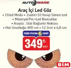 AUTOWARE ARAÇ İÇİ LED GÖZ
